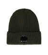 C.p. Company Military Green Ribbed Beanie In Green