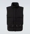 C.p. Company Black Vest With Mock Drawstring Neck And Logo Plaque On The Front In Black