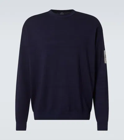 C.p. Company C. P. Company Indigo Cotton Vanisè Sweater In Mood Indigo