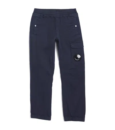 C.p. Company C. P. Company Kids Cotton Cargo Trousers In Blue