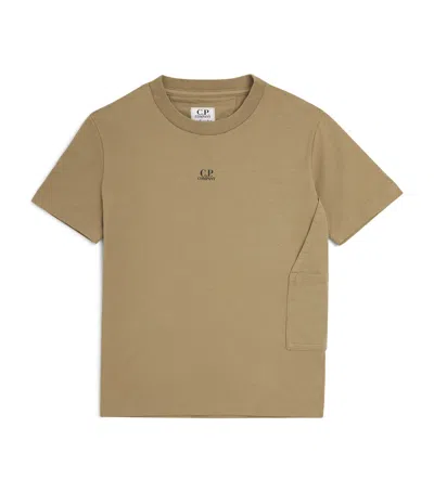 C.p. Company C. P. Company Kids Cotton Logo T-shirt In Beige