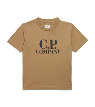 C.p. Company C. P. Company Kids Cotton Logo T-shirt In Brown