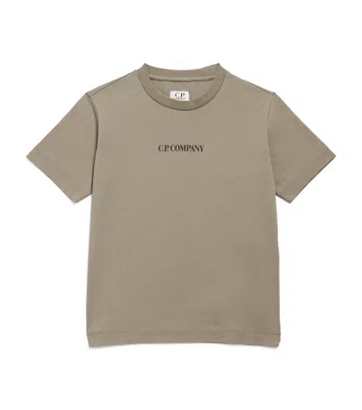 C.p. Company C. P. Company Kids Cotton Logo T-shirt In Gray