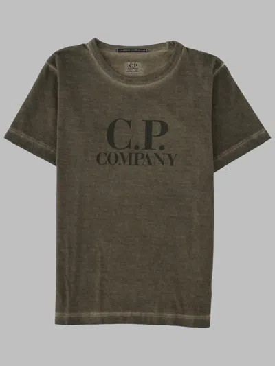 C.p. Company C. P. Company Kids Mini T-shirt Short Sleeve In 100% Cotton In Green