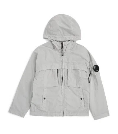 C.p. Company C. P. Company Kids Technical Hooded Chrome Jacket In Green