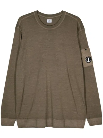 C.p. Company Lens-detail Wool Jumper In Brown