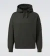 C.p. Company Lens Cotton Fleece Hoodie In Green