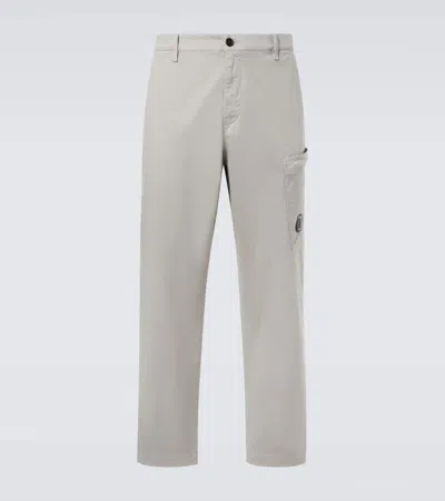 C.p. Company C. P. Company Lens Cotton Sateen Cargo Pants In Gray