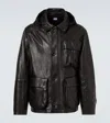 C.p. Company Mille Leather Jacket In Black