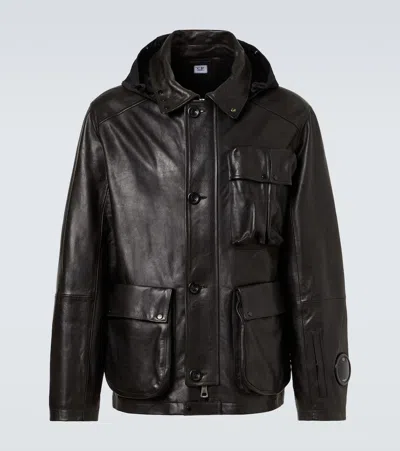 C.p. Company Mille Leather Jacket In Multi