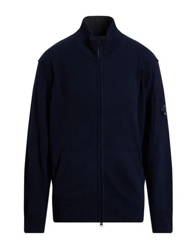 C.P. COMPANY C. P. COMPANY MAN CARDIGAN MIDNIGHT BLUE SIZE 3XL WOOL, POLYAMIDE