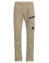 C.p. Company Logo-patch Tapered-leg Trousers In Beige