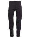 C.p. Company Streamlined Black Cargo Pants With Functional Pockets And Logo Detail In Black