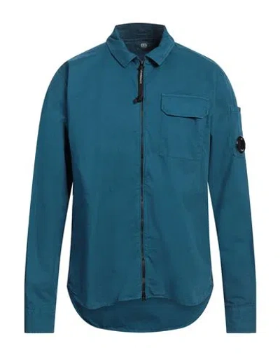 C.p. Company C. P. Company Man Shirt Deep Teal Size L Cotton In Blue