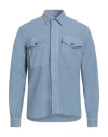 C.p. Company C. P. Company Man Shirt Light Blue Size L Cotton, Elastane In Blue