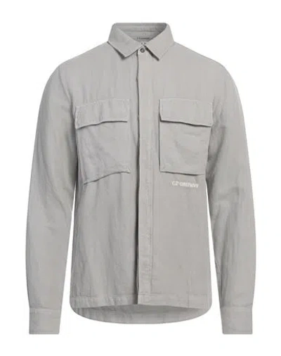 C.p. Company C. P. Company Man Shirt Light Grey Size Xl Cotton, Linen In Gray
