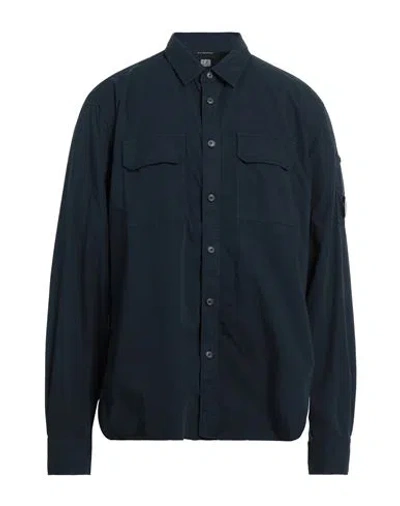 C.p. Company Gabardine Shirt Total Eclipse In Blue