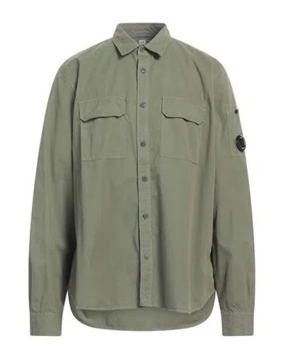 C.P. COMPANY C. P. COMPANY MAN SHIRT MILITARY GREEN SIZE XXL LINEN