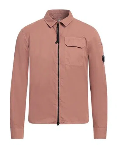 C.p. Company Lens-detail Cotton Shirt Jacket In Pink