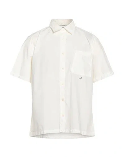 C.p. Company C. P. Company Man Polo Shirt Ivory Size S Cotton, Elastane In White
