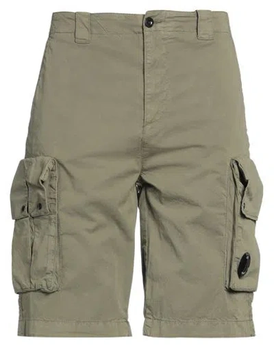 C.p. Company C. P. Company Man Shorts & Bermuda Shorts Military Green Size 34 Cotton, Elastane In Green