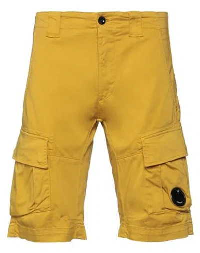 C.p. Company C. P. Company Man Shorts & Bermuda Shorts Mustard Size 28 Cotton, Elastane In Yellow