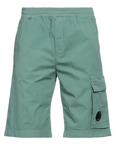 C.p. Company C. P. Company Man Shorts & Bermuda Shorts Turquoise Size 38 Cotton, Elastane In Blue