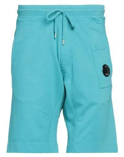 C.p. Company C. P. Company Man Shorts & Bermuda Shorts Turquoise Size S Cotton In Blue