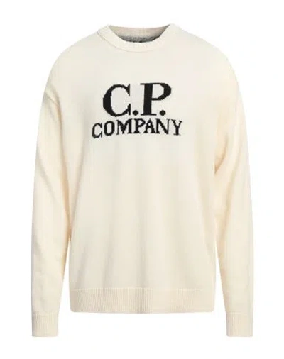 C.p. Company C. P. Company Man Sweater Cream Size 48 Wool, Polyamide In White