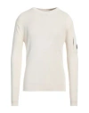 C.p. Company C. P. Company Man Sweater Ivory Size 44 Wool, Acrylic In White