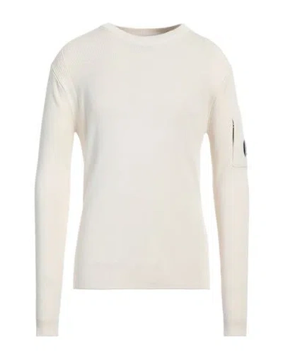 C.p. Company C. P. Company Man Sweater Ivory Size 44 Wool, Acrylic In White