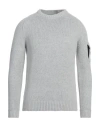 C.p. Company Ribbed Knit With Half Zip And Lens Pocket In Grey