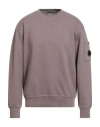 C.p. Company Long-sleeve Minimalist Cotton Sweatshirt With Distinctive Lens Detail In Gray