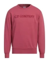 C.p. Company Terrycloth-logo Cotton Sweatshirt In Magenta