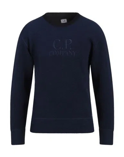 C.p. Company C. P. Company Man Sweatshirt Navy Size M Wool, Polyamide In Navy Blue