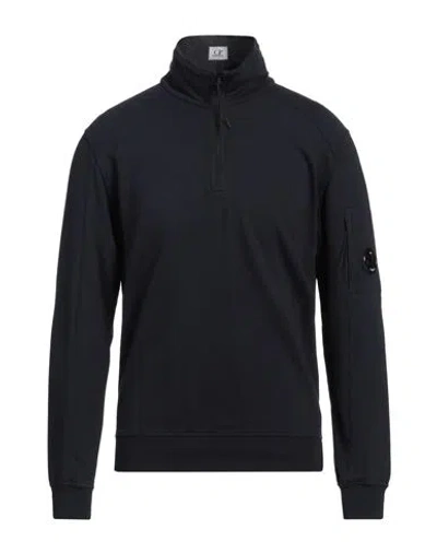 C.p. Company Diagonal Fleece Half Zip Sweatshirt In Black