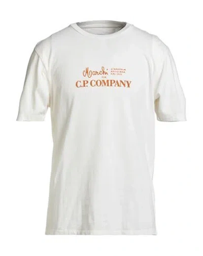 C.p. Company C. P. Company Man T-shirt Cream Size Xl Cotton In White
