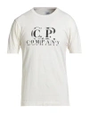 C.p. Company C. P. Company Man T-shirt Ivory Size Xxl Cotton In Beige,grey