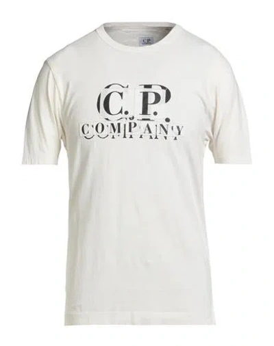 C.p. Company C. P. Company Man T-shirt Ivory Size Xxl Cotton In Beige,grey