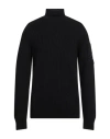 C.p. Company Ribbed Knit Roll Neck Sweater With Signature Lens Detail And Zip Pocket In Black