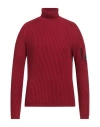 C.p. Company C. P. Company Man Turtleneck Burgundy Size 38 Virgin Wool, Polyester In Red