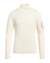 C.p. Company C. P. Company Man Turtleneck Cream Size 44 Virgin Wool, Polyester In White