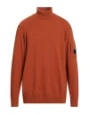 C.p. Company C. P. Company Man Turtleneck Rust Size 3xl Wool, Polyamide In Red