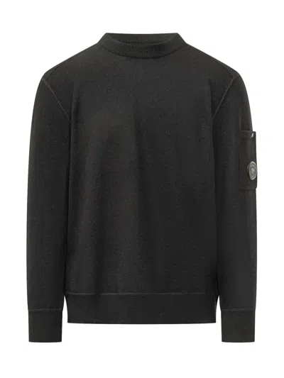 C.p. Company C. P. Company Merino Wool Crewneck Knit In Black