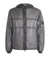 C.p. Company Padded Jacket With Adjustable Hem And Hood In Grey
