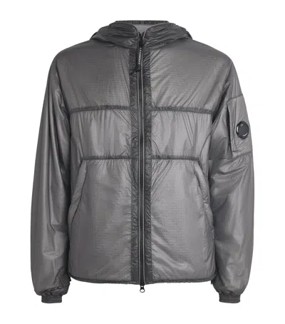 C.p. Company Padded Jacket With Adjustable Hem And Hood In Grey