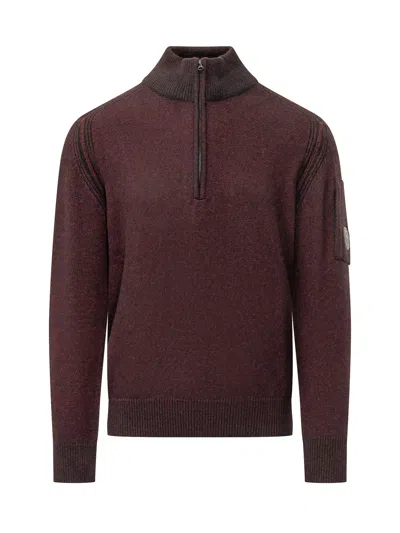 C.p. Company C. P. Company Polo Fleece In Burgundy