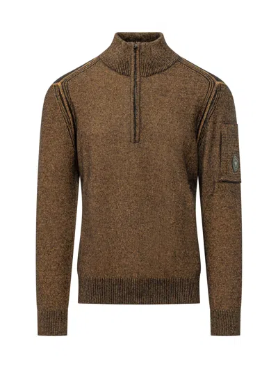 C.p. Company C. P. Company Polo Fleece Pullover In Brown