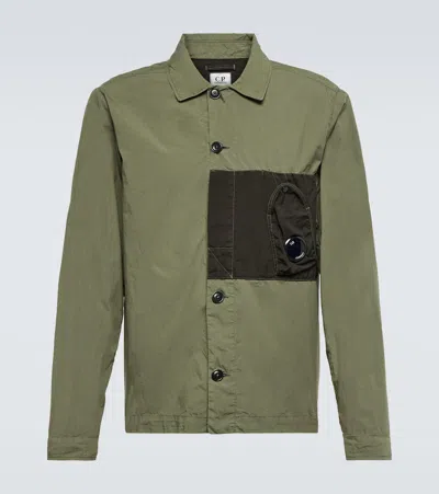 C.p. Company Hemdjacke Popeline Aus Baumwolle In Green