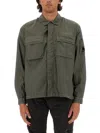 C.p. Company Rip-stop Cotton Jacket With Adjustable Drawstring Hem In Green